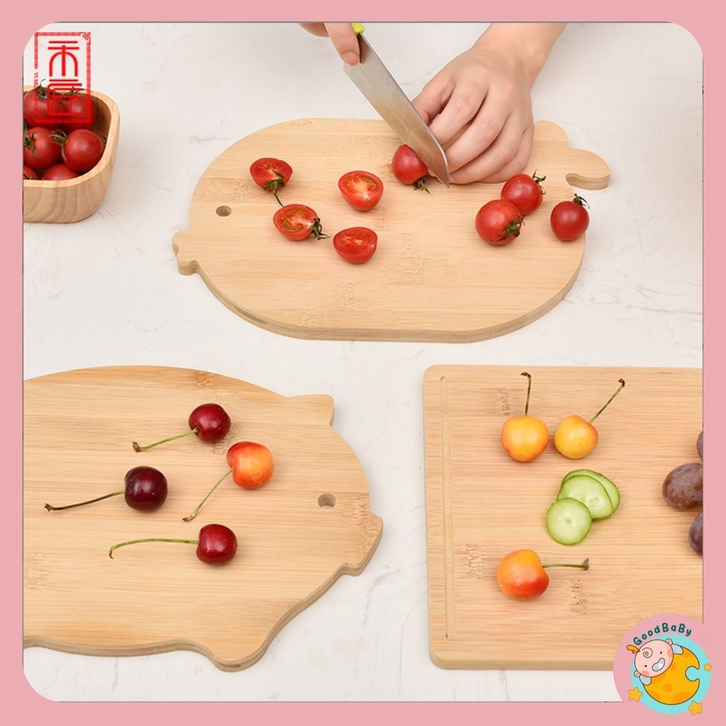 Thớt gỗ tre ăn dặm ,nhà bếp hình thù ngộ ngĩnh Goodbabyvn