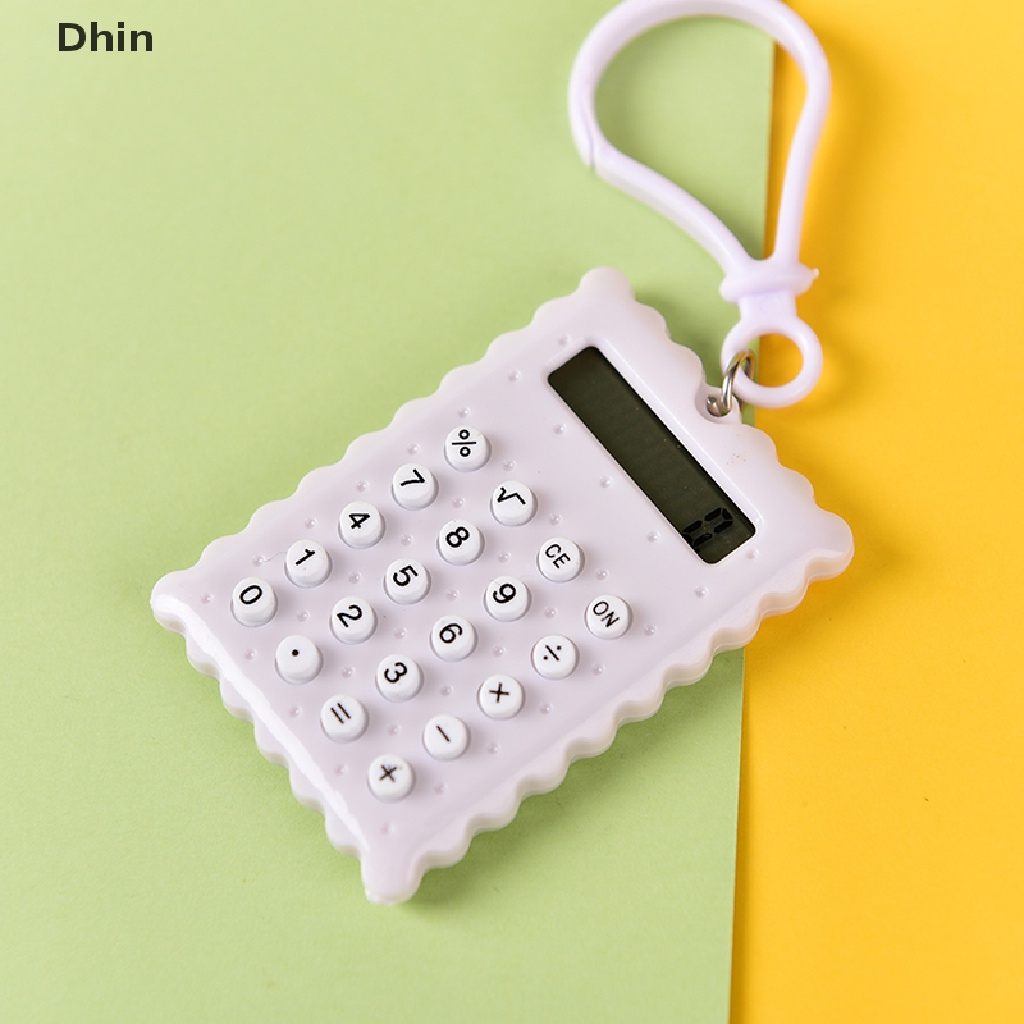 Móc khóa hình máy tính điện tử mini 8 chữ số bằng nhựa màu sắc ngẫu nhiên