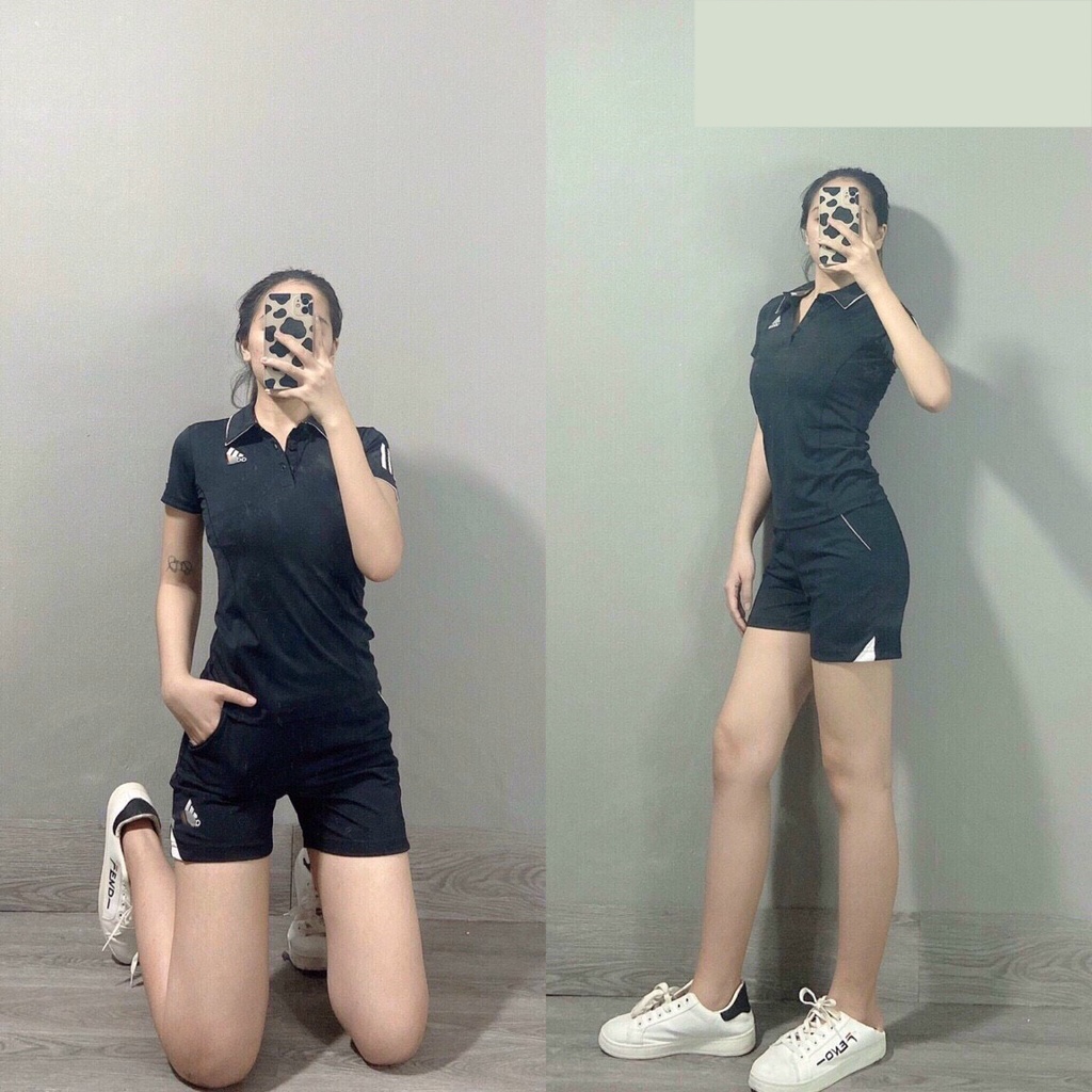 Set Đồ Tập Thể Thao Tennis Gym Yoga Nữ Áo Phủ Bụng Cổ Trụ, Quần Đùi Có Túi Bin Sports BN052