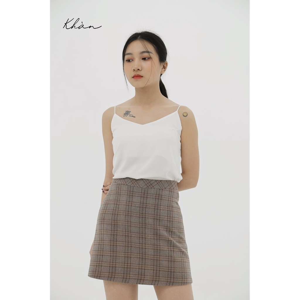 Chân váy chữ a KHÀN chân váy ngắn vải bố có lót phong cách công sở Hàn Quốc trẻ trung