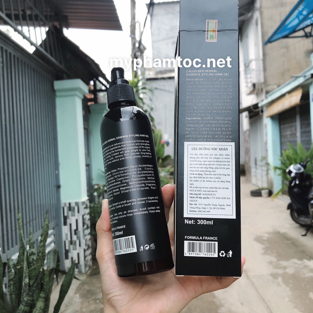 Gel Dưỡng Tóc Xoăn Tạo Kiểu Caluo.ber Herbal Spa Essence Styling Hair Gel 300ml