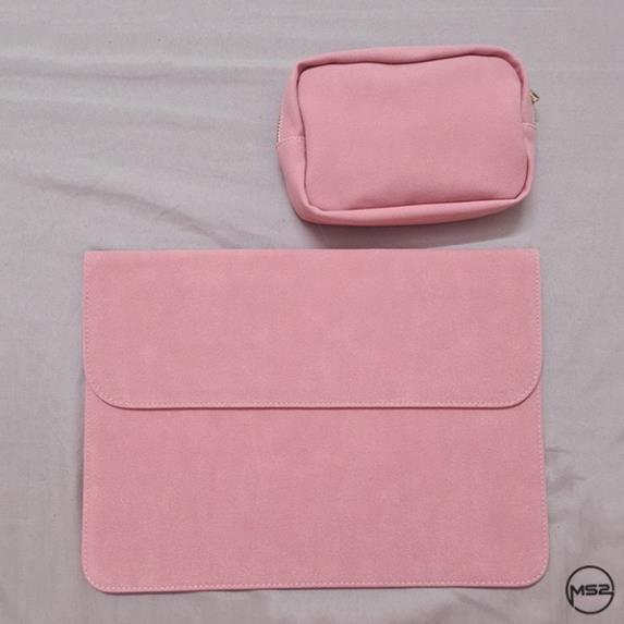 COMBO Bao Da Chống Sốc Macbook Leather Bag - Da Lộn Cao Cấp