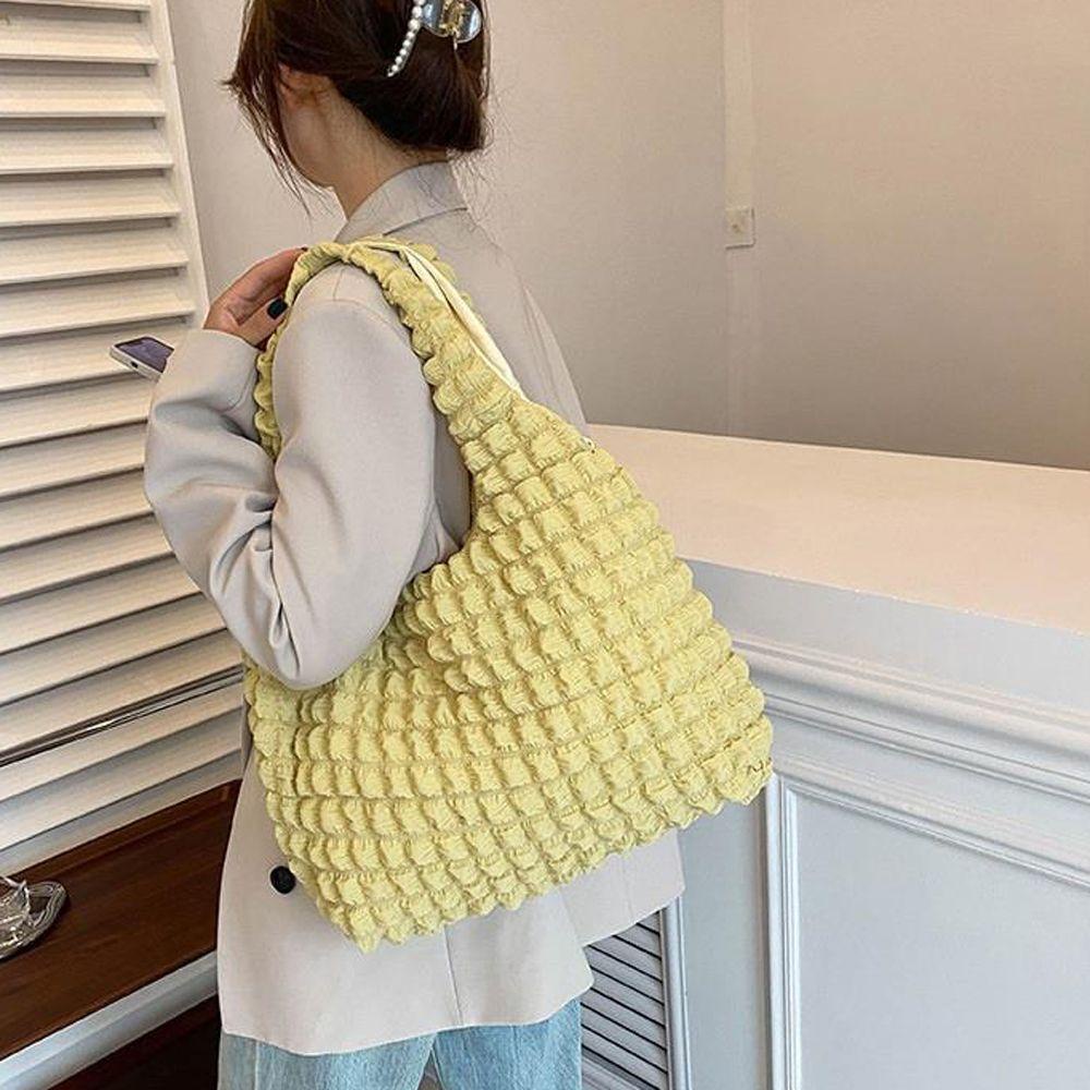 LILYES Túi Đeo Vai / Xách Tay Màu Trơn Cỡ Lớn Phong Cách Nhật Bản Thời Trang Cho Nữ