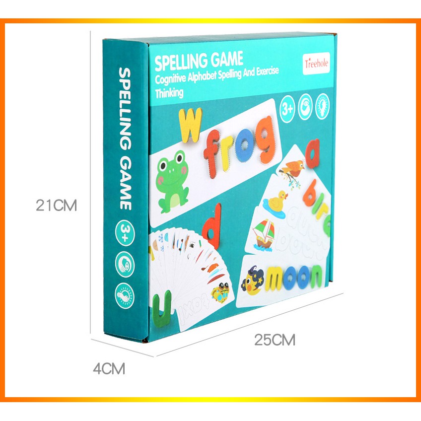 FreeShip Spelling Game - Chữ Cái Tiếng Anh,52 bộ thẻ học ghép chữ