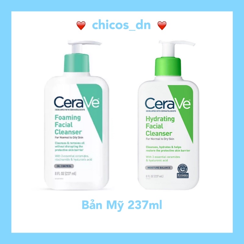 Sữa rửa mặt CeraVe dịu nhẹ 237ml Bản Mỹ