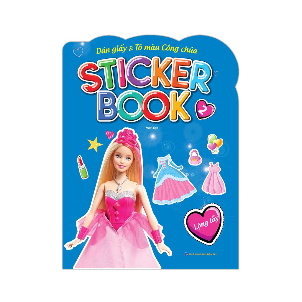 Sách - Combo Sticker book - Giấy gián &amp; tô màu công chúa (trọn bộ 4 tập)