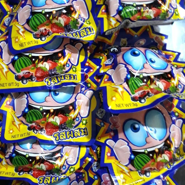 12 gói kẹo nổ Thái Lan đủ vị kèm miếng dán