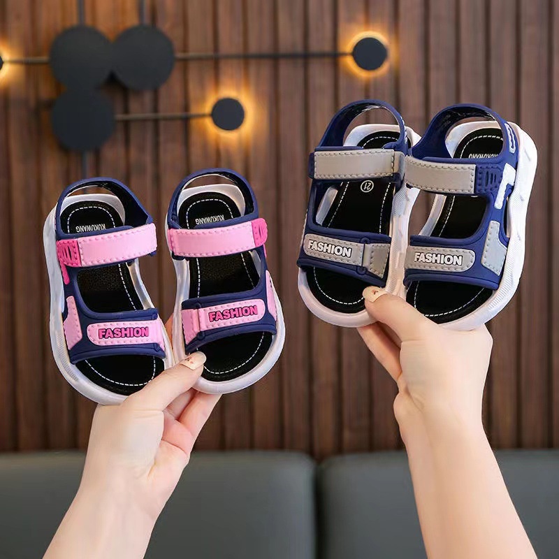 Sandal bé gái bé trai chất cao su mềm cao cấp đế chống trượt dép quai hậu trẻ em đi học
