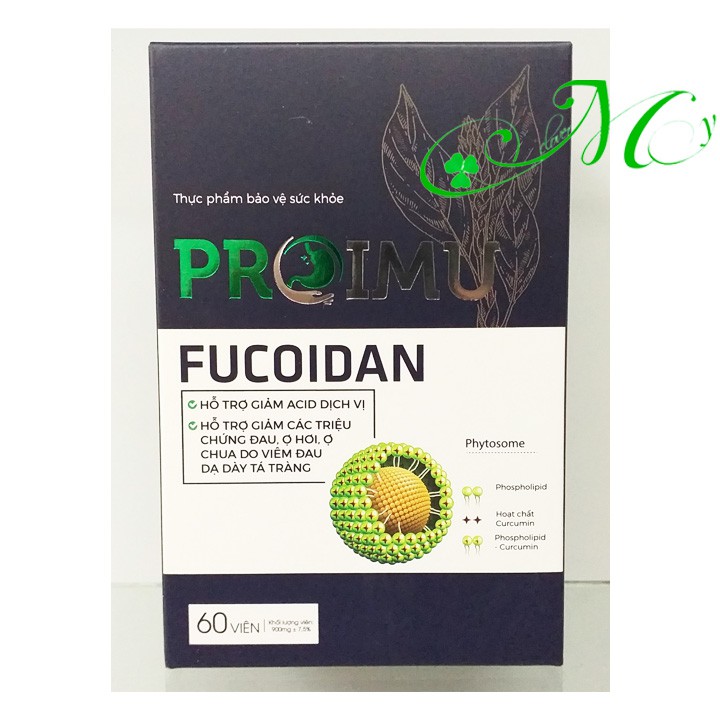 Pro Imu Fucoidan - Viên uống hỗ trợ điều trị viêm loét dạ dày, tá tràng - Hộp 60 viên