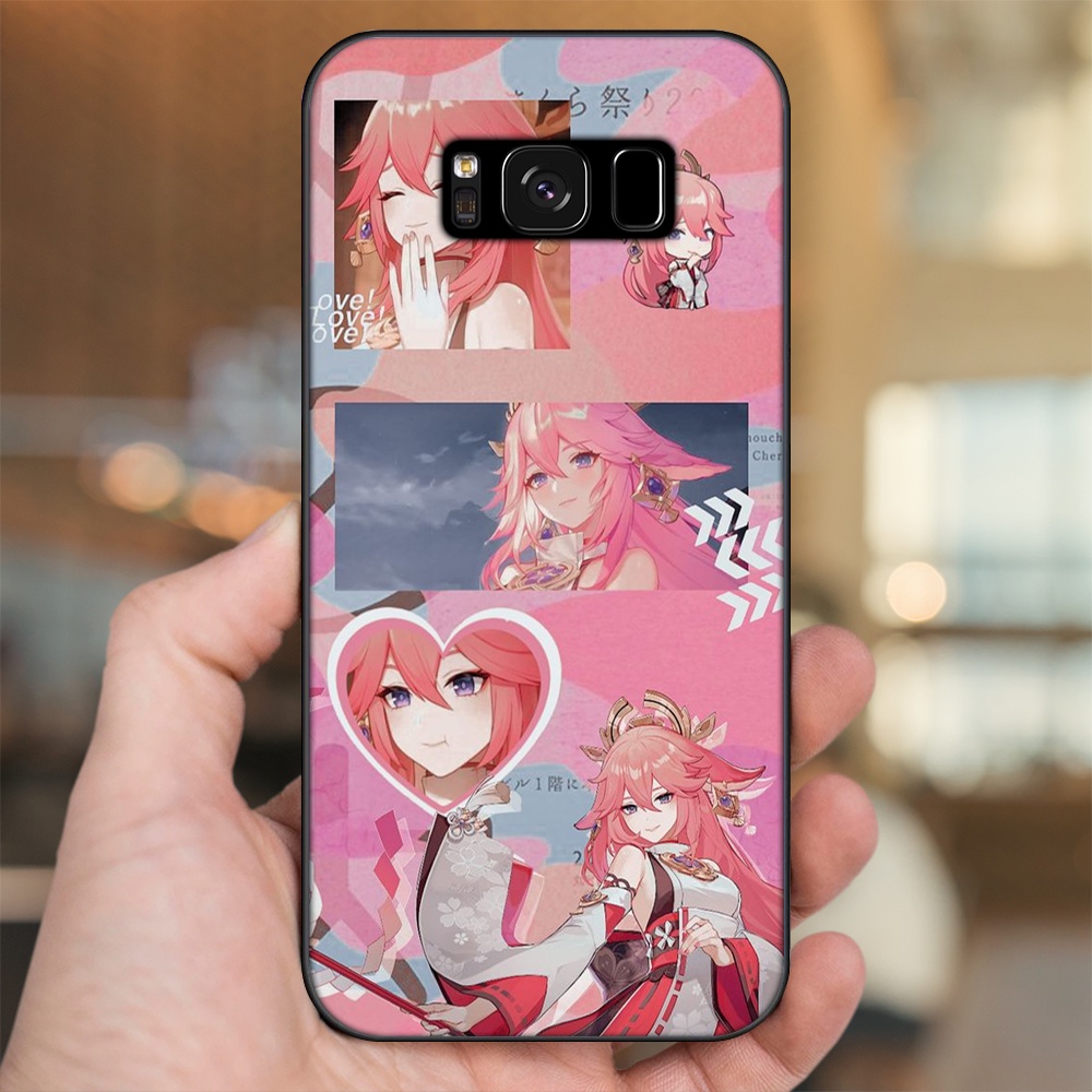 Ốp lưng Samsung S8, S8 Plus viền đen in hình Yae Miko Genshin Impact