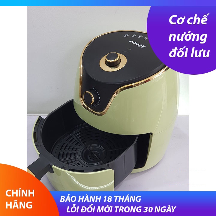 Nồi chiên không dầu Fumak, Bếp chiên không dầu Nhật Bản dung tích 7.5L tiện lợi, tha hồ nấu nướng - 1 đổi 1 BH 18 tháng