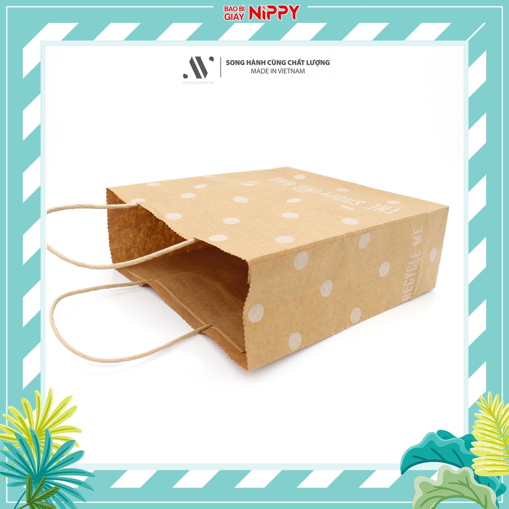 10 Túi giấy kraft The Shopping Bag NIPPY đựng quà tặng quần áo, hoa khô, hàng handmade, mỹ phẩm, nước hoa, tinh dầu ...)