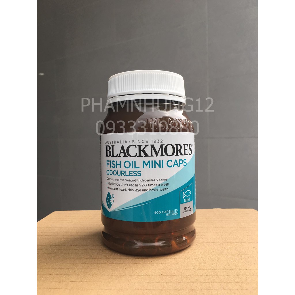 Dầu Cá Blackmores Fish Oil Odourless Mini Caps (400 viên).