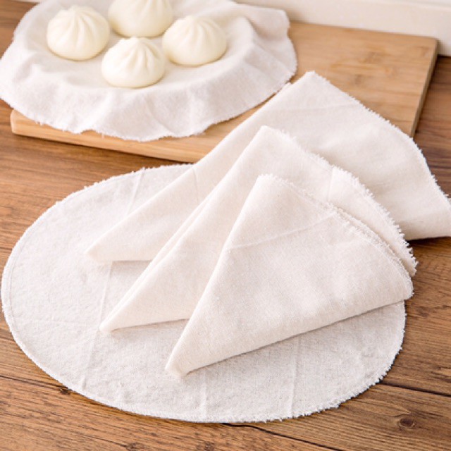 Khăn vải hấp bánh bao, màn thầu, sủi cảo cotton 100% (Lót và phủ bánh)