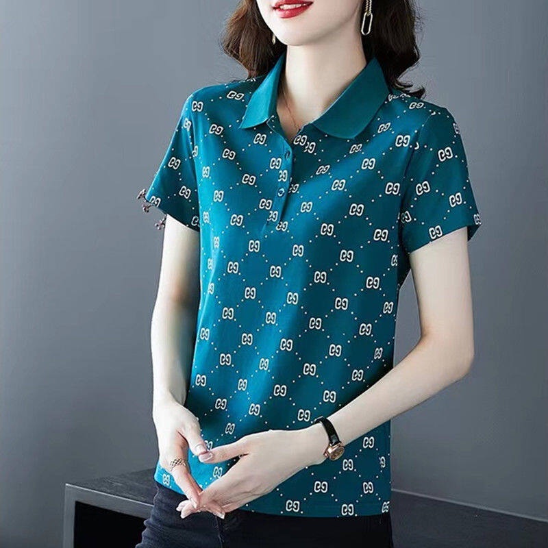 Áo Thun Polo Ngắn Tay Thời Trang Mùa Hè Hàn Quốc Mới Dành Cho Nữ