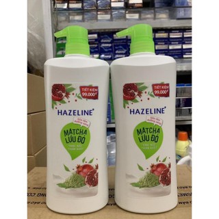 Sữa tắm HAZELINE mát cha lựu đỏ 900g(mầu xanh)