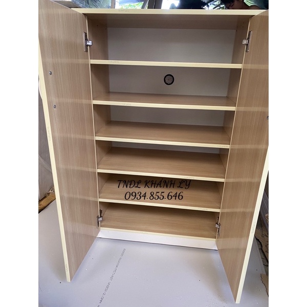 Tủ giày dép 2 cánh 6 tầng nhựa đài loan vân gỗ 65x103
