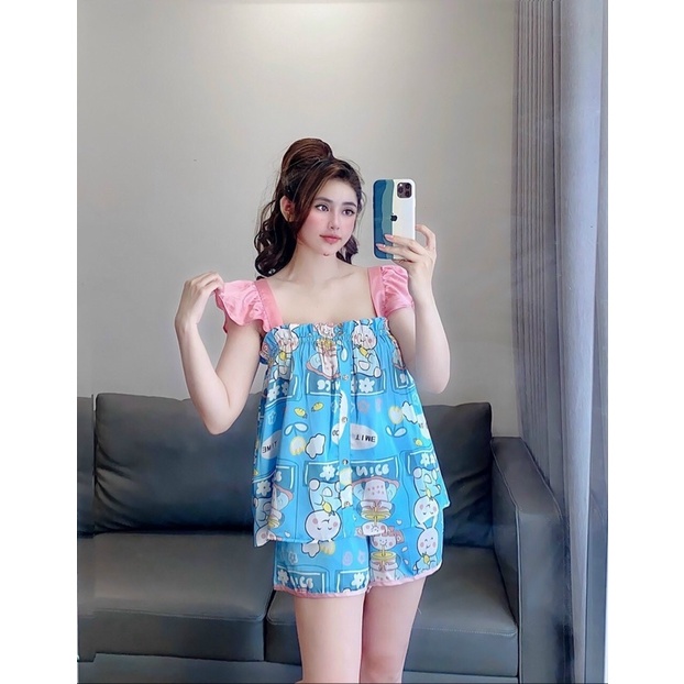 ĐỒ BỘ 2 DÂY BÈO DÁNG BABYDOLL XINH LẮM LUÔN