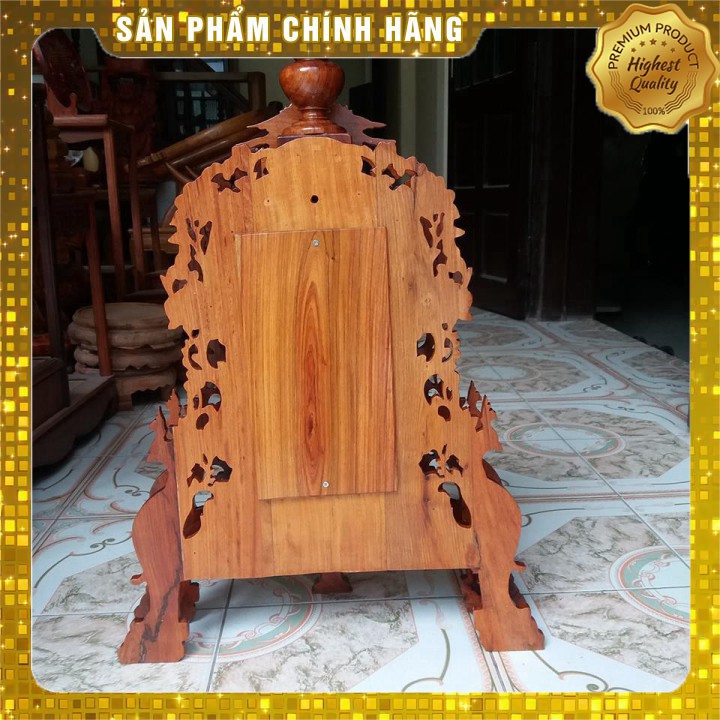 [Mỹ Nghệ Đồng Kỵ] đồng hồ vỏ gỗ hương kích thước cao 70x45x15