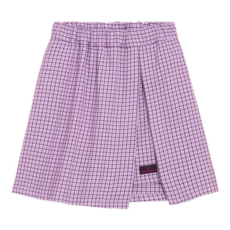 Chân váy liền quần kẻ caro bé gái tuổi teen xinh xắn của GU - Nhật Bản