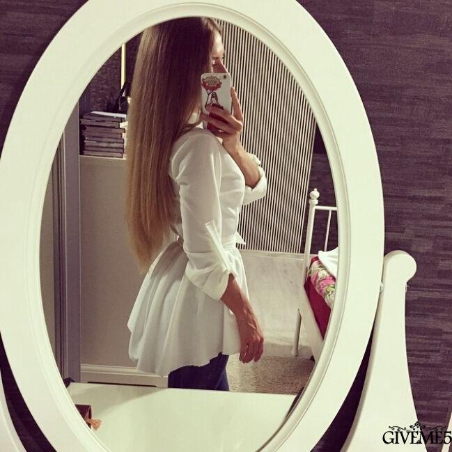 Áo sơ mi tay dài phối nút kèm thắt lưng thời trang cho nữ