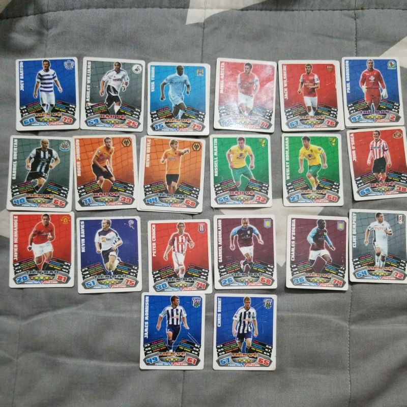 [Chọn 1] Thẻ cầu thủ base thường cũ - Match Attax Poca 11/12