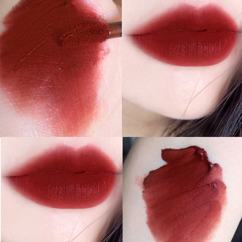 Son Môi HERORANGE đỏ lì mướt mịn thiết kế nắp vàng sang chảnh ảnh thật shop chụp