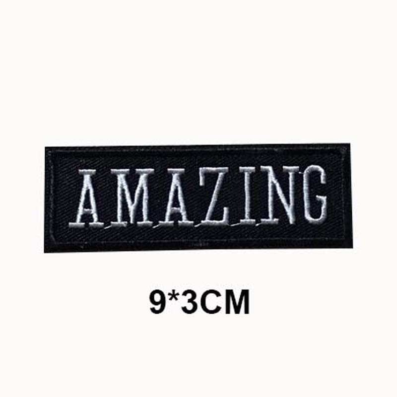 1 Miếng Dán Ủi Trang Trí Quần Áo Hình Chữ Thêu Phong Cách Punk Rock DIY