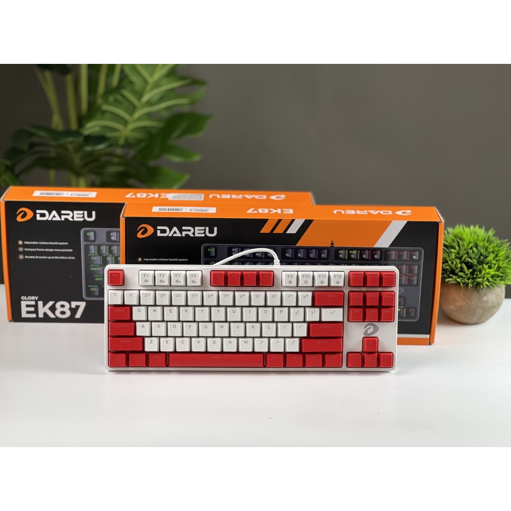 Bàn phím cơ gaming có dây Dareu EK 87 Multi LED red brown blue switch Dareu- Hàng chính hãng bảo hành 24 tháng