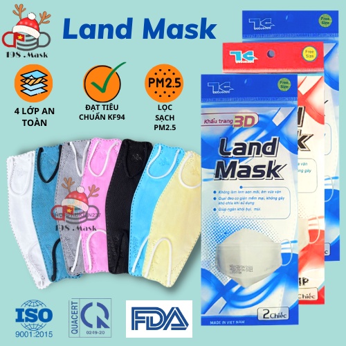 SET 6C Khẩu trang 4D LAND MASK ngăn khói bụi vi khuẩn
