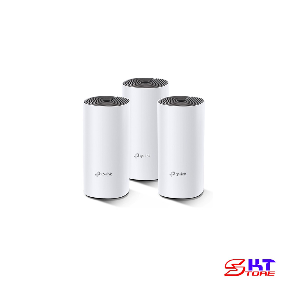 Bộ Phát Wifi Mesh Tp-Link Deco E4 (3-pack) Chuẩn AC Tốc Độ 1200Mbps - Hàng Chính Hãng