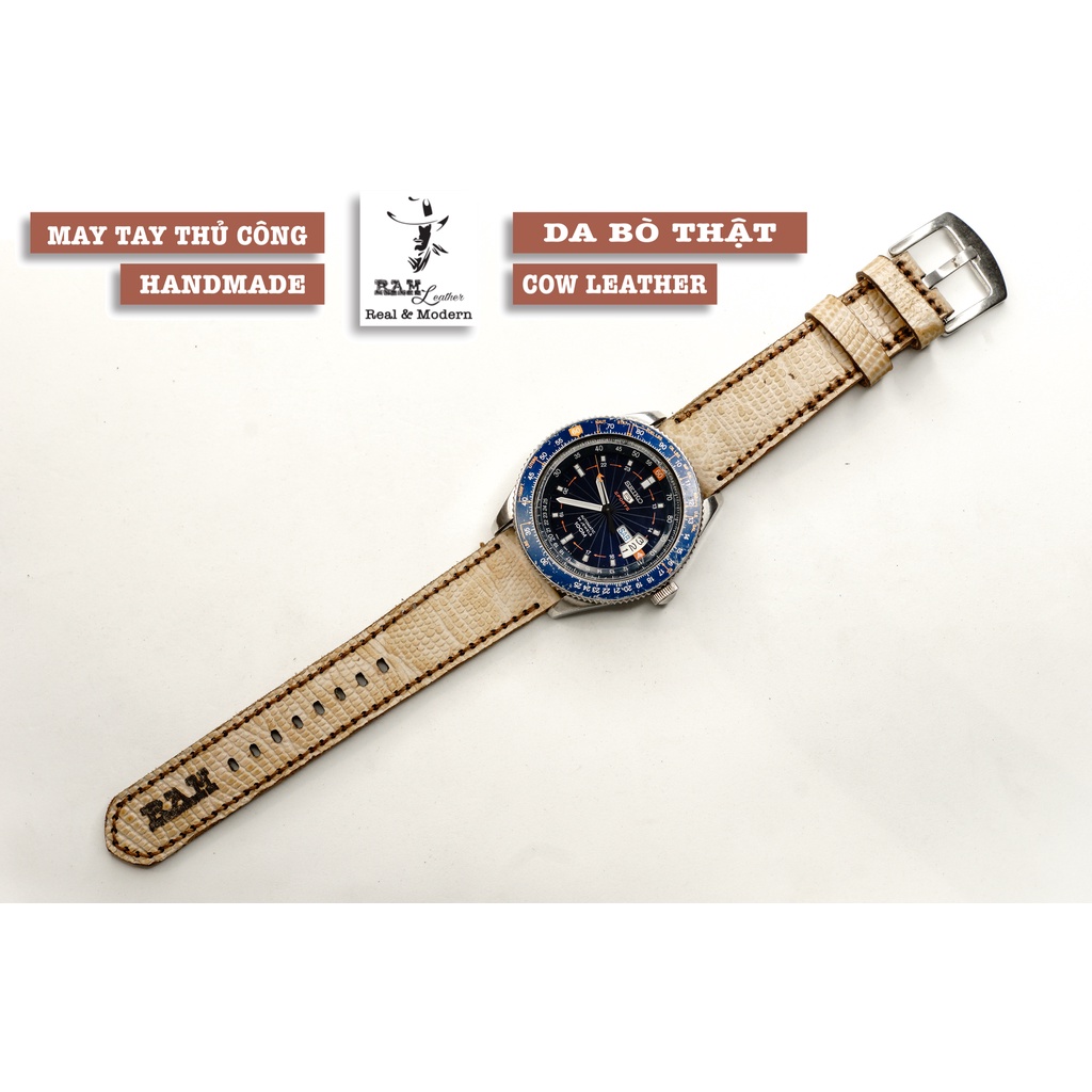 Dây đồng hồ RAM Leather vintage cho Timex da bò thật cao cấp