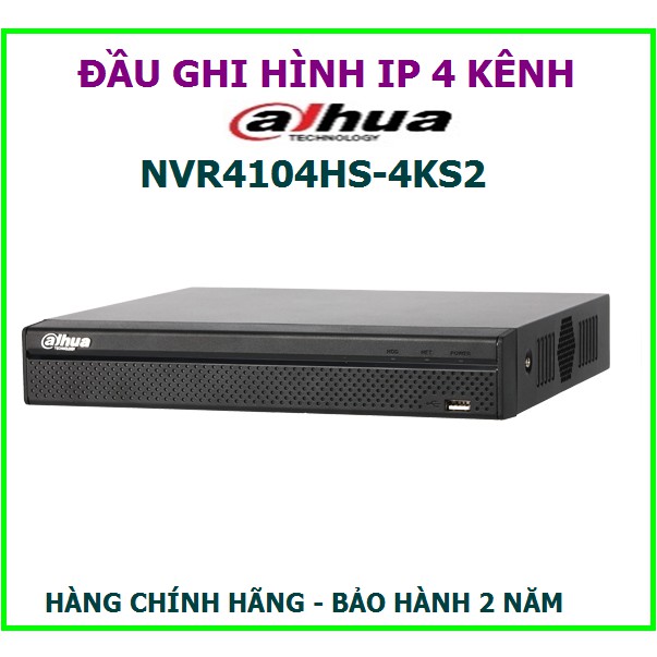 Đầu ghi hình IP 4 kênh Dahua NVR4104HS-4KS2
