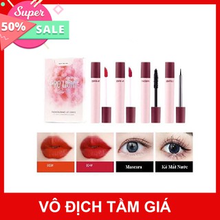 Sét Trang Điểm 4 Món Gồm 2 Son , Truốt Mi , Mascara ⚡️𝐅𝐑𝐄𝐄 𝐒𝐇𝐈𝐏⚡️ Sét Son Mẫu Mới Siêu Hót