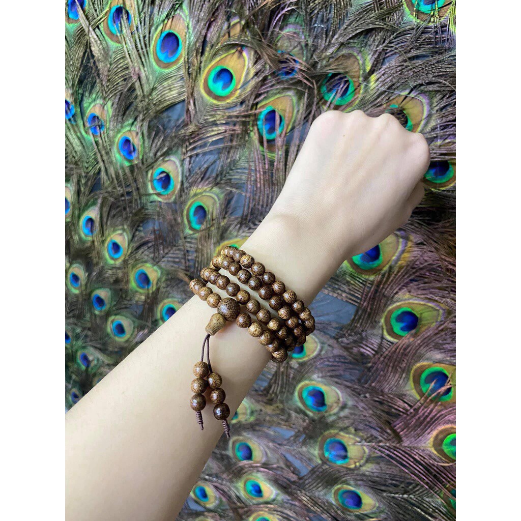 Vòng Tay Trầm Hương 108 Hạt - Chuỗi Tràng Hạt 108 / 6  -7 -8 li Trầm Tốc Việt - Trầm Hương Tự Nhiên