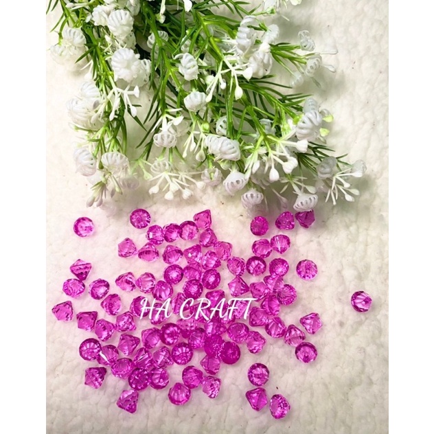 Hạt kim cương nhựa pha lê, loại nhỏ làm hoa mai đào handmade, DIY