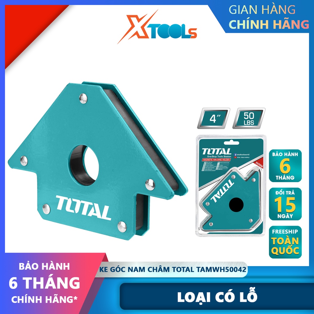 Ke nam châm TOTAL TAMWH50042 Nam châm ke góc hàn 3 góc Lực kéo 50 Lbs, 4 inch, Góc 45 °, 90 °, 135 °, - 30/T định hình c