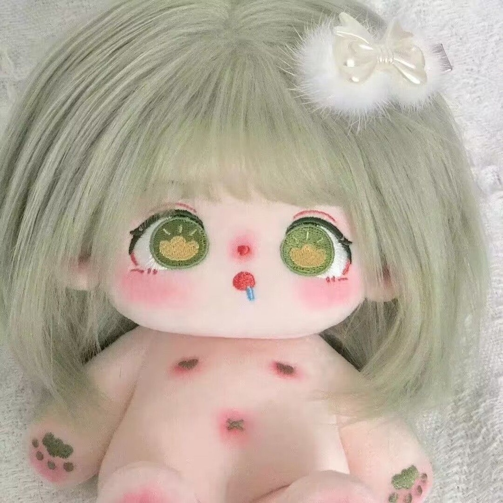 Búp Bê Nhồi Bông Cotton 20cm Màu Trắng Dễ Thương Cho Bé Gái