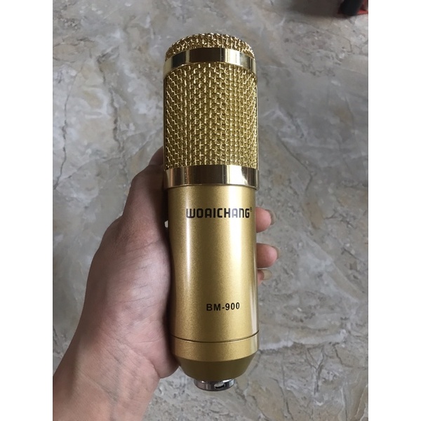 combo bộ míc thu âm livestream hát karaoke online micro ZANGSONG BM-900 CARD V8 bluetooth chân kep màng lọc