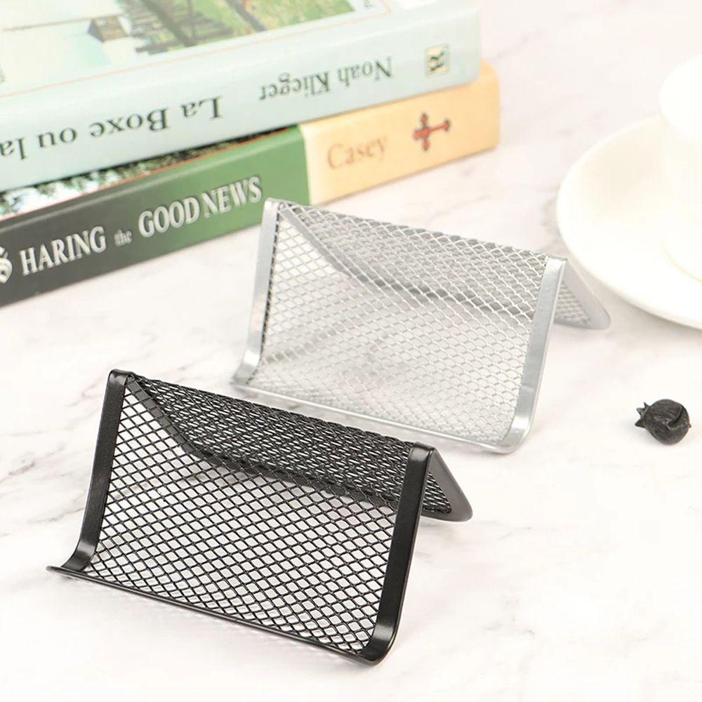 Giá Lưới Kim Loại Màu Trơn Đựng Thẻ Ghi Chú Để Bàn Tiện Dụng