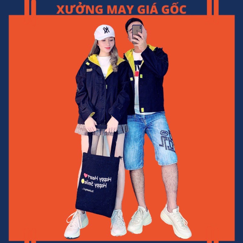 🎇𝐆𝐢𝐚́ 𝐒𝐢̉🎇 ABC Áo Khoác Kaki Đen-Vàng Hàng Xuất 2 Lớp Cao Cấp. Bomber Jacket Unisex Bán Sỉ
