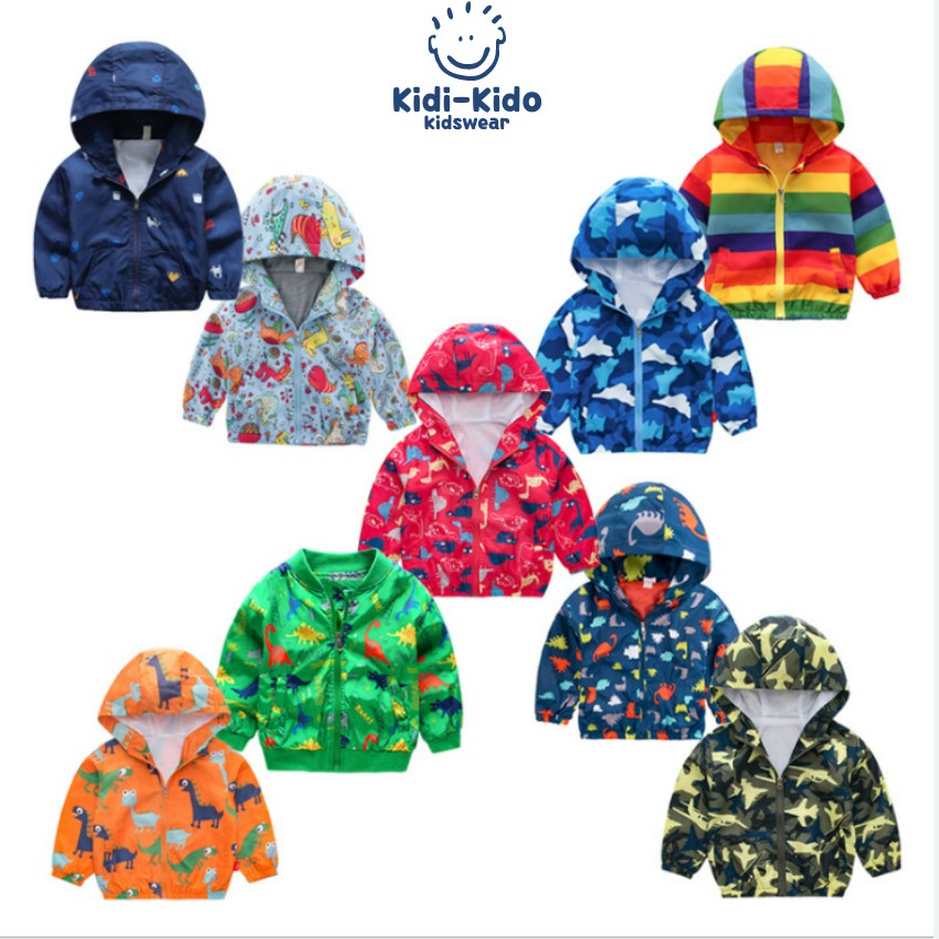 Áo Khoác Gió Cho Bé Trai 2 3 4 5 6 7 8 Tuổi Có Mũ Nhiều Hình Thù Đáng Yêu Style Hàn Quốc 2021 Kiki-K