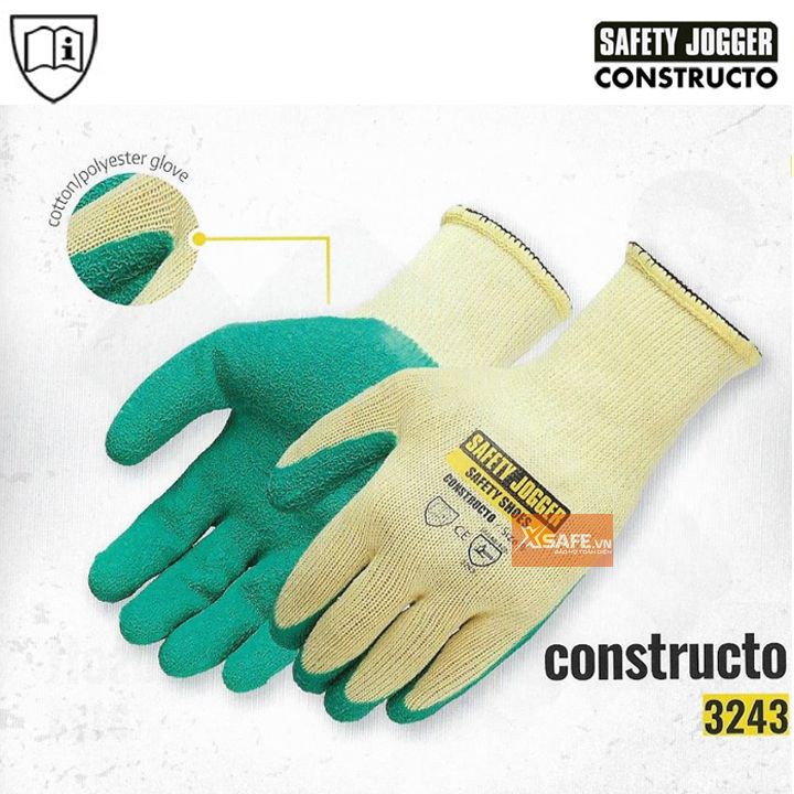 Găng tay bảo hộ Jogger Constructo - Bao tay lao động dày dặn, độ bám tốt, tiêu chuẩn EN 388:2003 - XSAFE