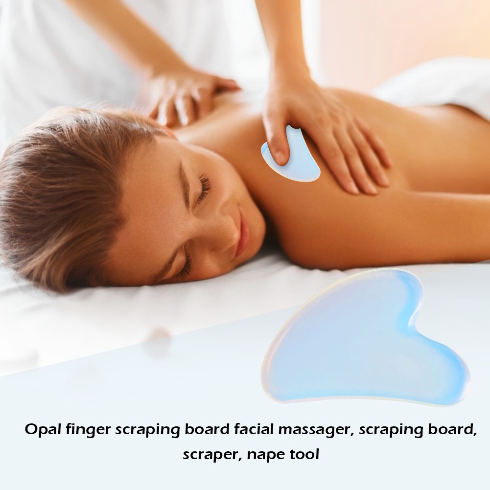 Natural Opal Jade Roller Guasha Scraper For Face Gua Sha Dụng cụ massage Bộ công cụ massage mặt Con lăn massage Guasha Board Jade Massager