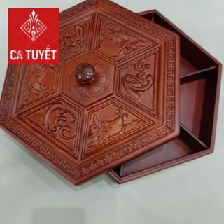 Hộp đựng bánh kẹo, mứt tết gỗ hương cao cấp