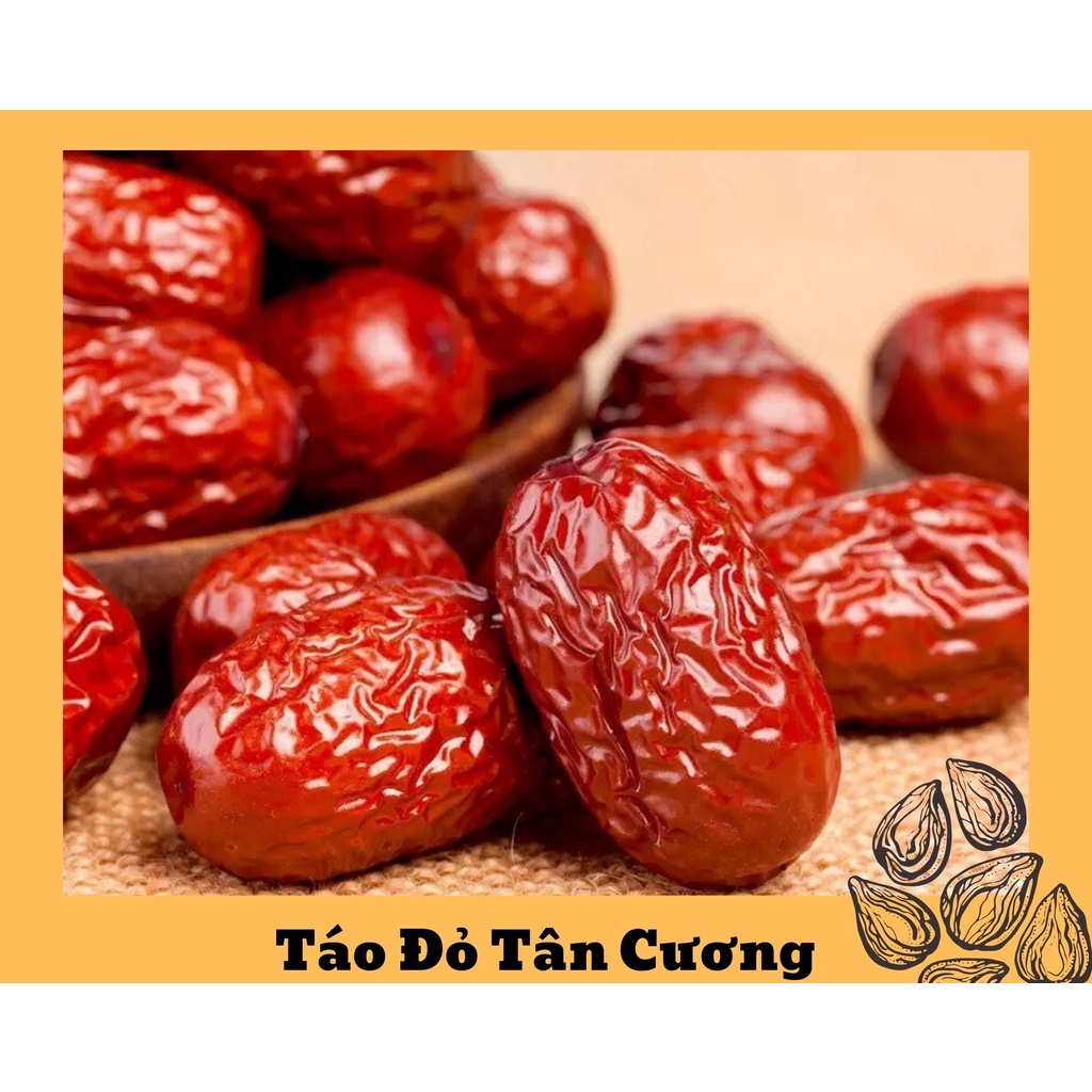 Táo đỏ khô Tân Cương loại 1 gói 100 gr thơm ngon bổ dưỡng, hãm trà tần gà nấu cháo đều ngon.