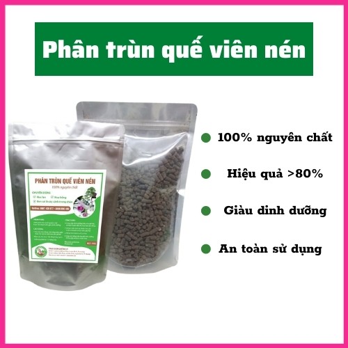 Phân bón trùn quế dạng viên nén cao cấp, phân hữu cơ, phân bón cho các loại hoa cây cảnh - trọng lượng 1kg