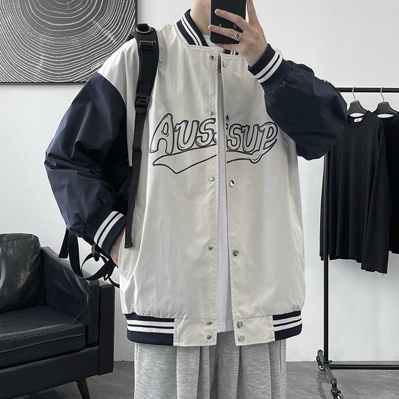 Áo khoác dù Varcity kiểu bomber from rộng unisex