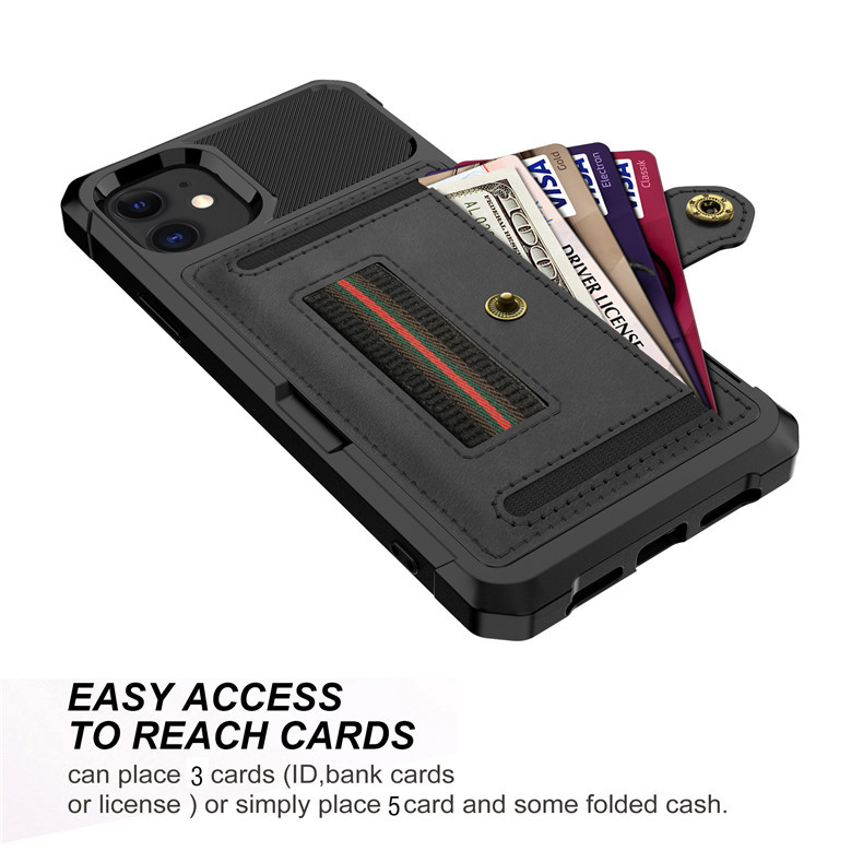 Ốp Điện Thoại Kiểu Ví Đựng Thẻ Đa Năng Chống Rơi Cho iPhone 13 12 11 Pro MAX XS MAX XR X 7 8 Plus 6 6s Plus SE 2020