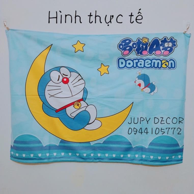 Tranh vải treo tường hình doremon đáng yêu / thảm vải treo tường đôremon, vải dày đẹp kèm phụ kiện móc treo tranh